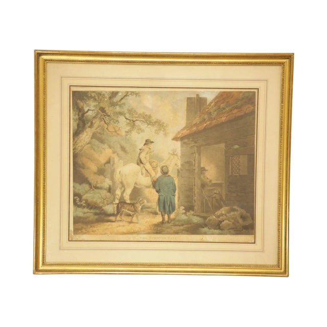 The Turnpike Gate' After George Morland Framed Mezzotint Printed in Color and Hand-Colored For Sale - Image 13 of 13