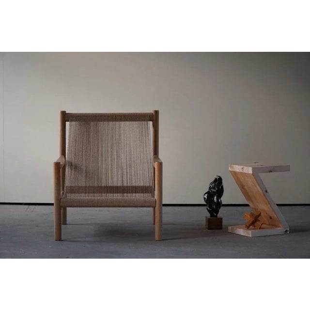 Mid-Century Modern Danish Easy Chair with Flagline Seat & Back, 1970s For Sale - Image 6 of 13