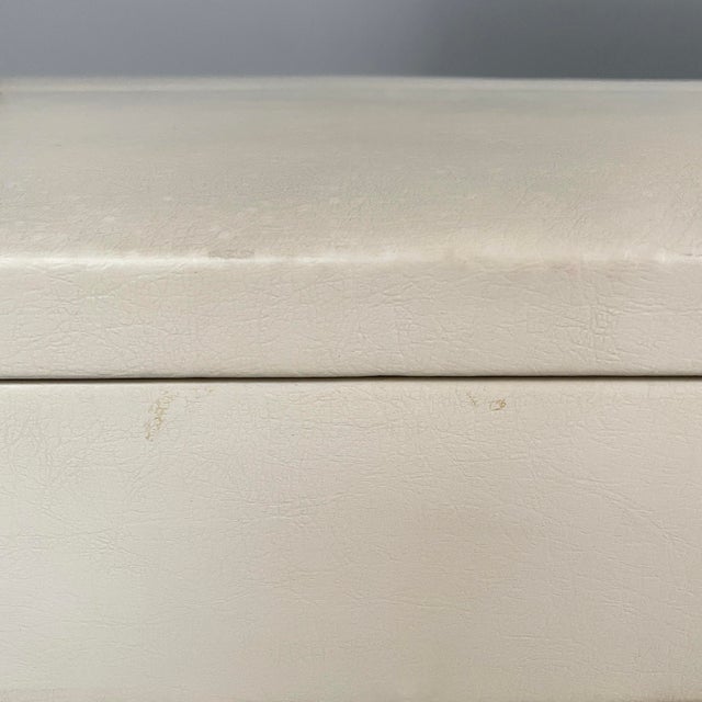 Art Deco Italian Bench in Wood and White Leather, 1940s For Sale - Image 14 of 18