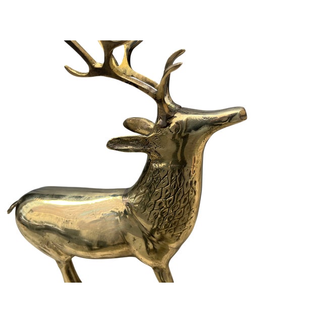Vintage Brass Deer Figurine For Sale - Image 10 of 14