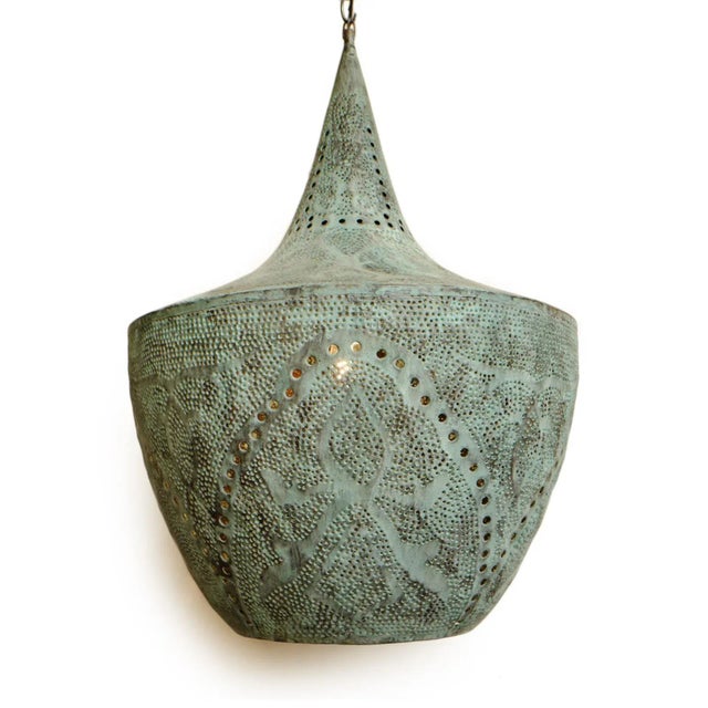 Boho Chic Copper Madras Pendant Light XL For Sale - Image 3 of 9