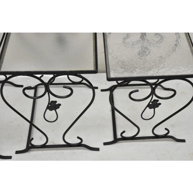 Black Vintage Salterini Wrought Iron Maple Leaf Garden Nesting Side Tables - Set of 3 For Sale - Image 8 of 11