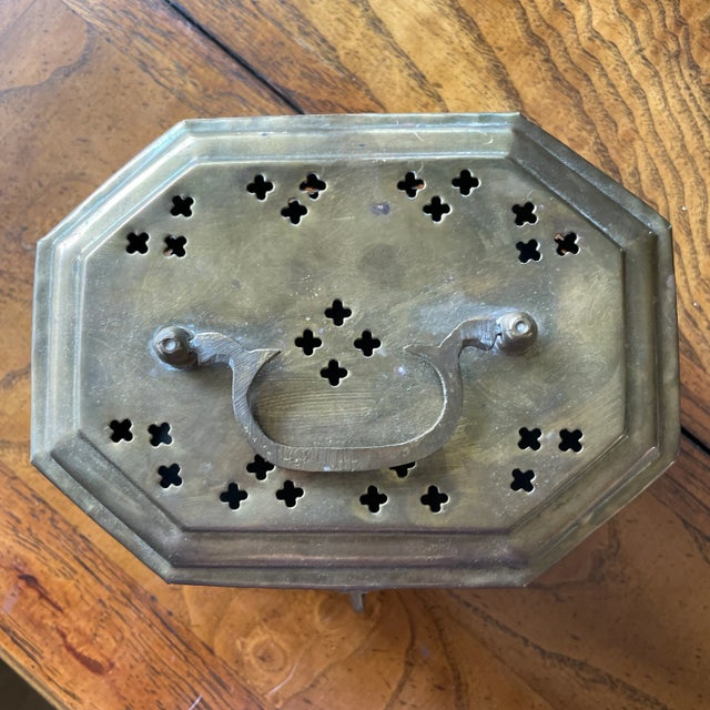 Metal Pierced Brass Cricket Box For Sale - Image 7 of 8