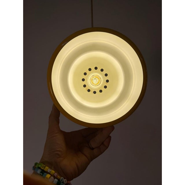 Yellow Poker Pendant Lamp in Yellow by Jo Hammerborg for Fog & Mørup For Sale - Image 8 of 11