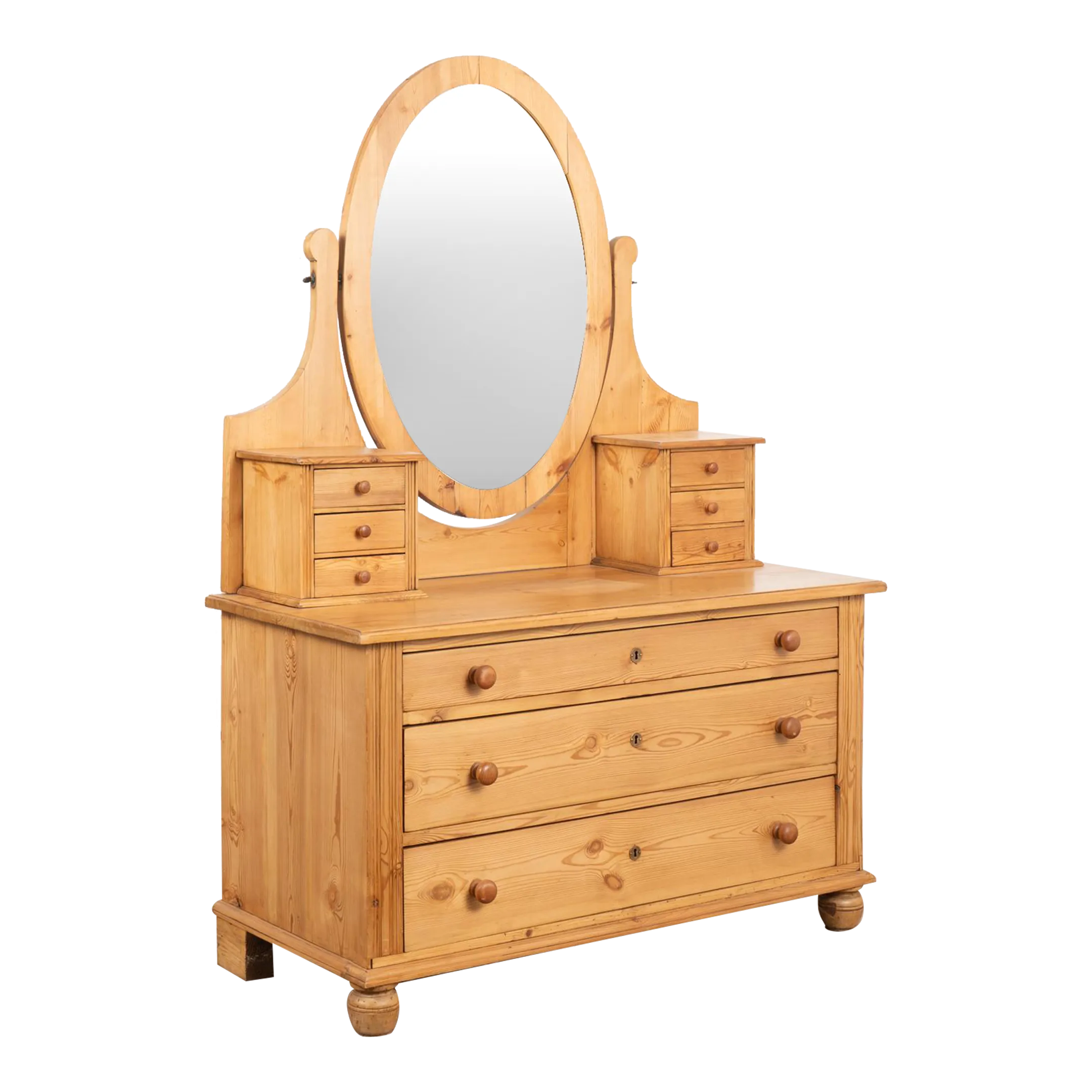 Antique Pine Vanity Mirror Dresser Chest of Drawers, Denmark Circa 1920 |  Chairish