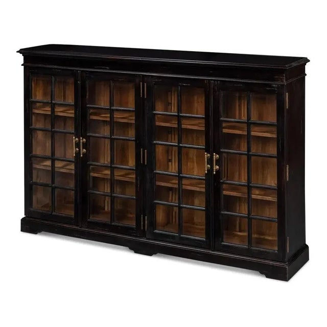 Morgan Glass Doors Low Sideboard by Sarreid LTD For Sale In Washington DC - Image 6 of 13