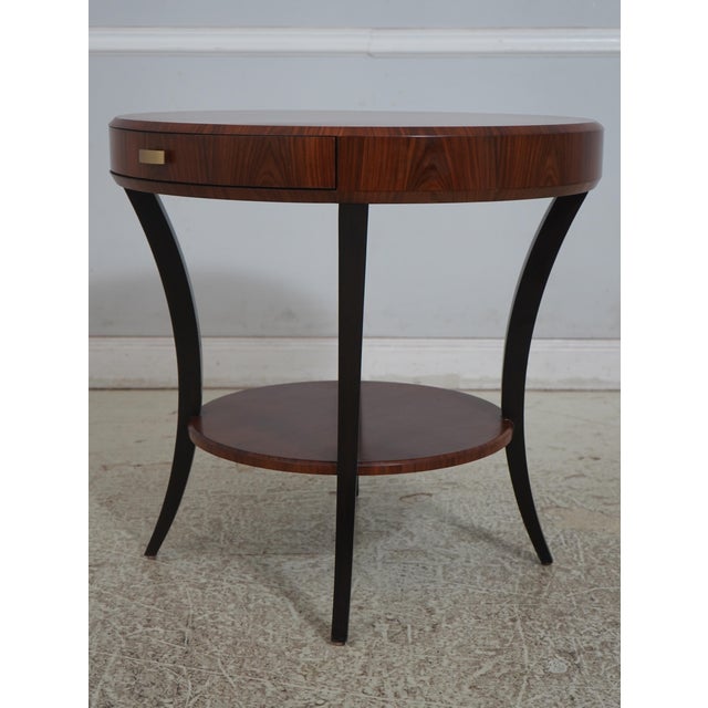 Modern Jonathan Charles Round 2 Drawer Modern Design Lamp Table For Sale - Image 3 of 18