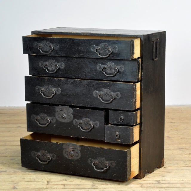 Japanese Tansu Chest of Drawers, 1870 For Sale - Image 4 of 14