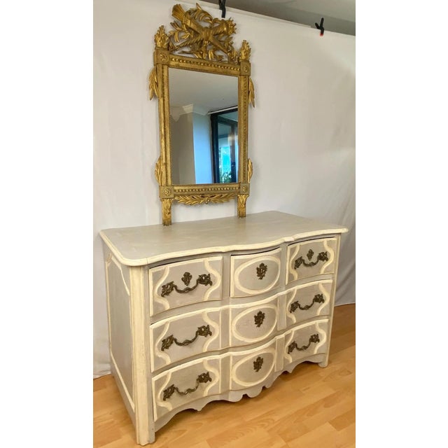 18th Century French Louis XV Painted Commode with Galbé Facade and Bronze Hardware A fine 18th Century French Louis XV...