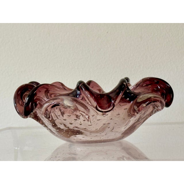 1960s 60’s Italian Bullicante Glass Dish For Sale - Image 5 of 12