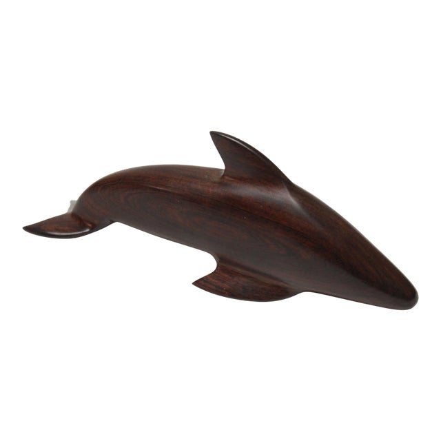 Vintage Ironwood Dolphin Sculpture For Sale