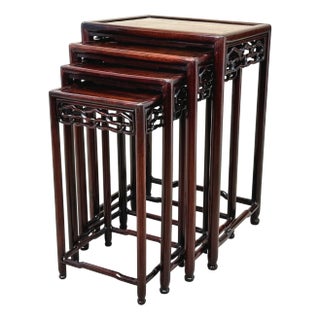 Oriental Hardwood Nesting Tables, 1870, Set of 4 For Sale