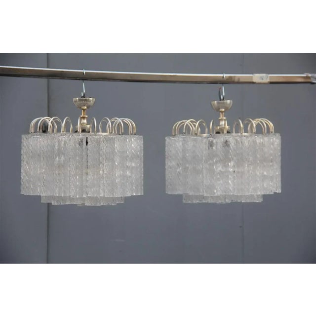 Venini Ice Glass Ceiling Lamps from Venini, 1960s, Set of 2 For Sale - Image 4 of 12