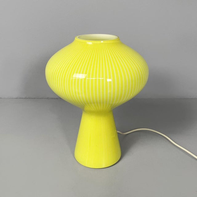 Mid-Century Modern Italian Yellow Murano Glass Table Lamp by Massimo Vignelli for Venini, 1950s For Sale - Image 12 of 12