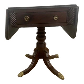 1910s Antique Drop Leaf One Door Side Table For Sale