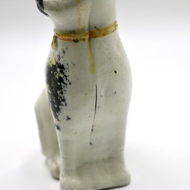 Antique 19th-Century English Staffordshire Spongeware Cat Figurine For Sale - Image 12 of 13