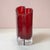 A stunning red crystal glass heart vase with clear base. Marked 'Movado' on underside. c.1980’s.