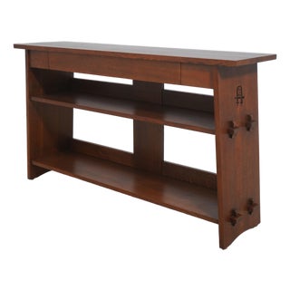Stickley 1 Drawer Mission Oak Console Bookcase Table ~ Rare For Sale