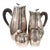 Margret Craver for Towle Attributed Four Piece Sterling Silver Tea Set Wood - Set of 4 For Sale