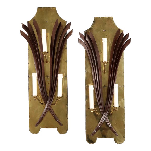 Wall Lights in Wrought Iron, Set of 2 For Sale