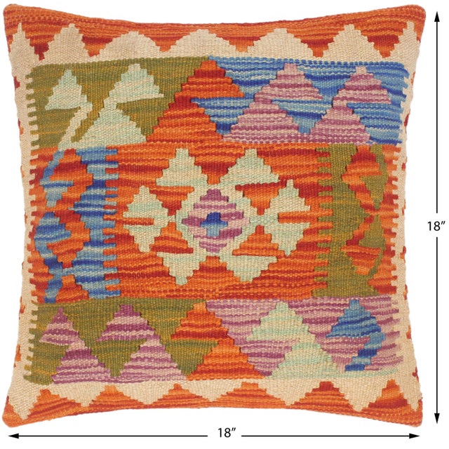 Shabby Chic Turkish Hand Woven Kilim Throw Pillow For Sale - Image 4 of 5