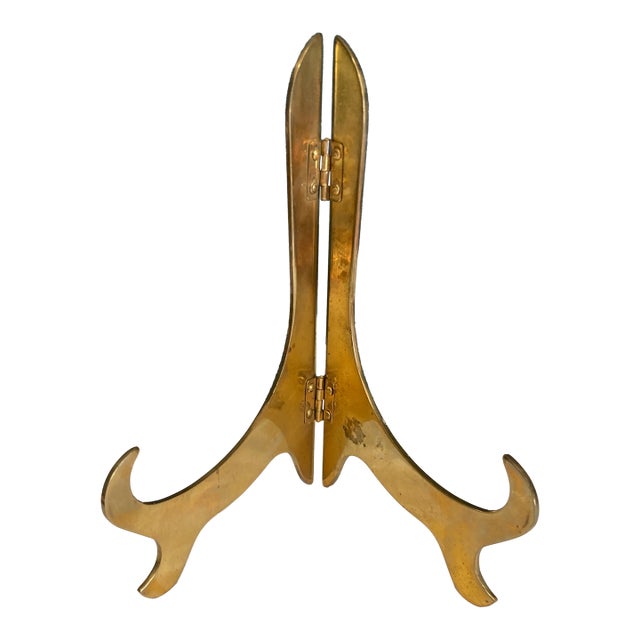 Vintage Brass Folding Display Easel For Sale
