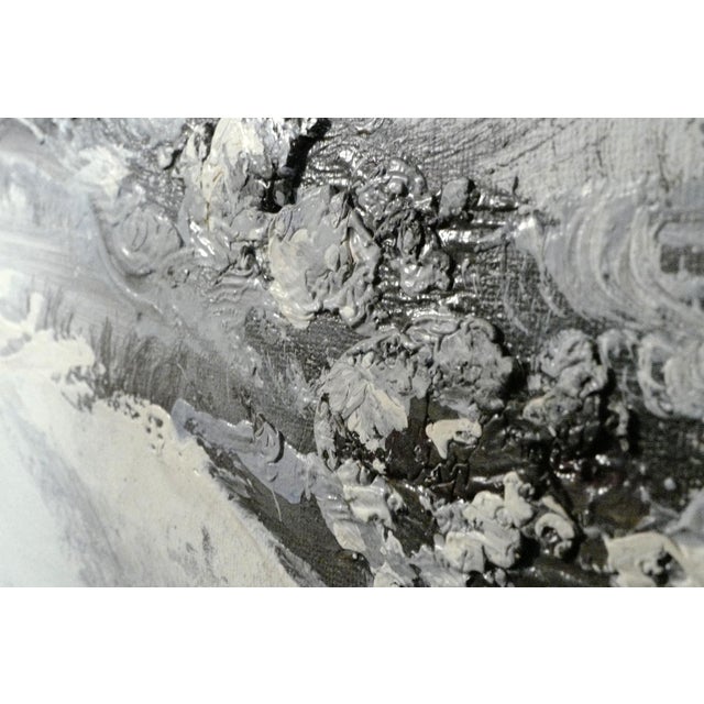 Mid-Century Modern Vintage Signed D. Costello Oil Painting Snowy Forest Path Landscape Framed For Sale - Image 3 of 5