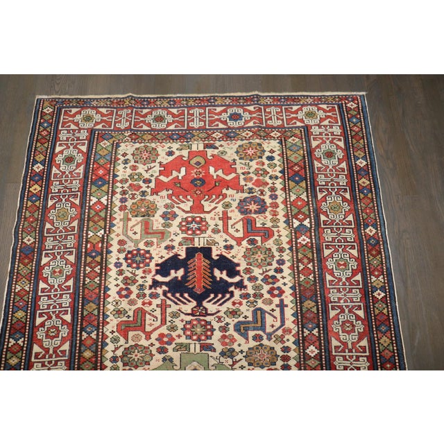 Late 19th Century Ivory 19th Century Caucasian Rug no. j5245 For Sale - Image 5 of 5