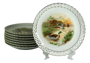 Porcelain Service with Gilt Rims from Schumann Bavaria, 1930s, Set of x