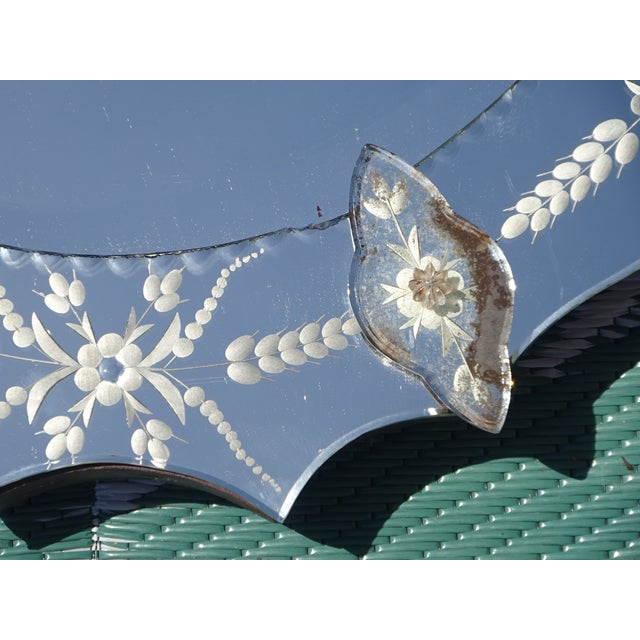 Oval Venetian Mirror with Pediment, 1950s For Sale - Image 10 of 17