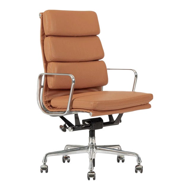 Eames for Herman Miller Aluminum Group Soft Pad Brown Office Chair For Sale