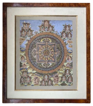 Asian Artist, Tanka Mandala, 1900, Painting on Canvas, Framed