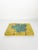 Decorative French glazed ceramic trivet dating from the 1970s, featuring a richly textured design inspired by nature. The...