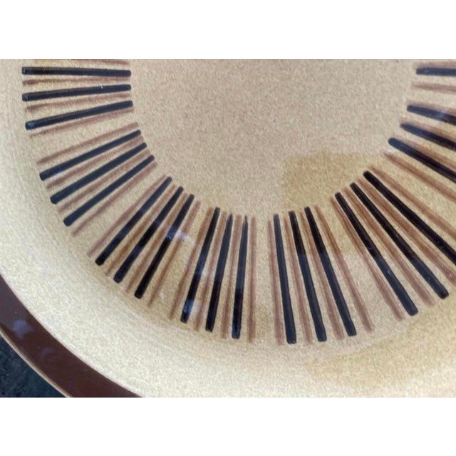 1970s 1970s MCM Stoneware Ekco Eterna Canoe Round 12” Platter For Sale - Image 5 of 5