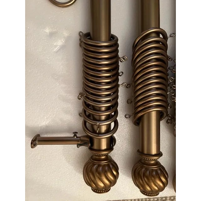 Cambria Estate Satin Bronze Metal Curtain Rods, Brackets and Rings ...