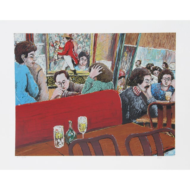 David Azuz, Bistro Booth, Lithograph For Sale