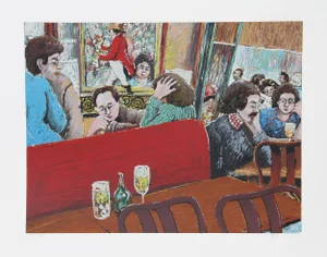 David Azuz, Bistro Booth, Lithograph