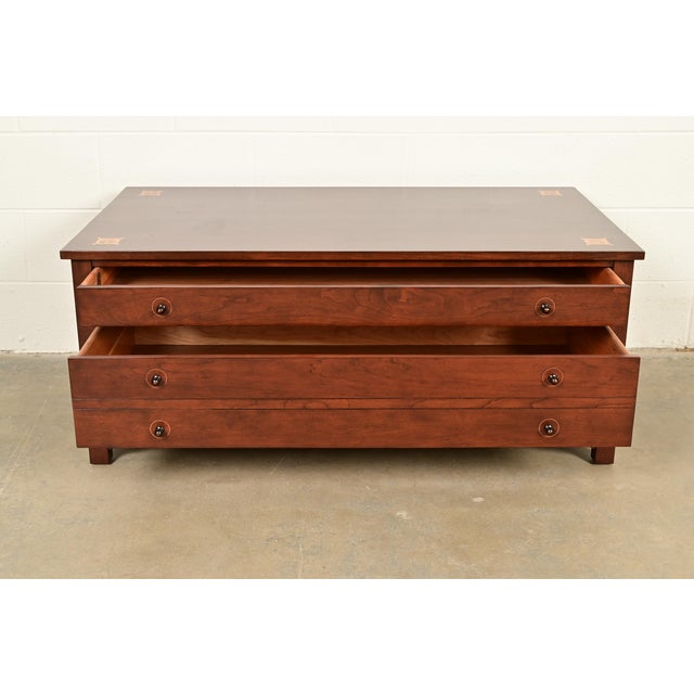 Early 21st Century Stickley Harvey Ellis Collection Arts & Crafts Inlaid Cherry Wood Coffee Table For Sale - Image 5 of 16