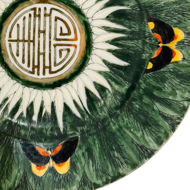 Green 1960 Mid-Century Chinese Bok Choy Cabbage Leaf & Butterfly Plates - Set of 4 For Sale - Image 8 of 9