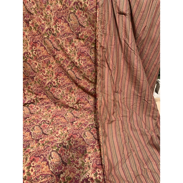 Vintage Lauren Ralph Lauren Paisley- Floral Full Queen Comforter Cover, Red Brown Green Tan Burgundy For Sale - Image 10 of 12
