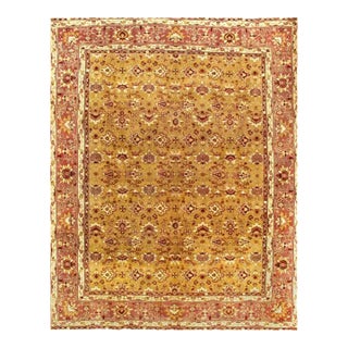 1900s Pasargad Gold Antique Agra Rug For Sale
