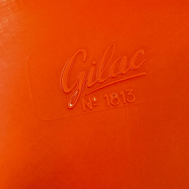 French Space Age Orange Wall Mirror from Gilac, 1970s For Sale - Image 12 of 13