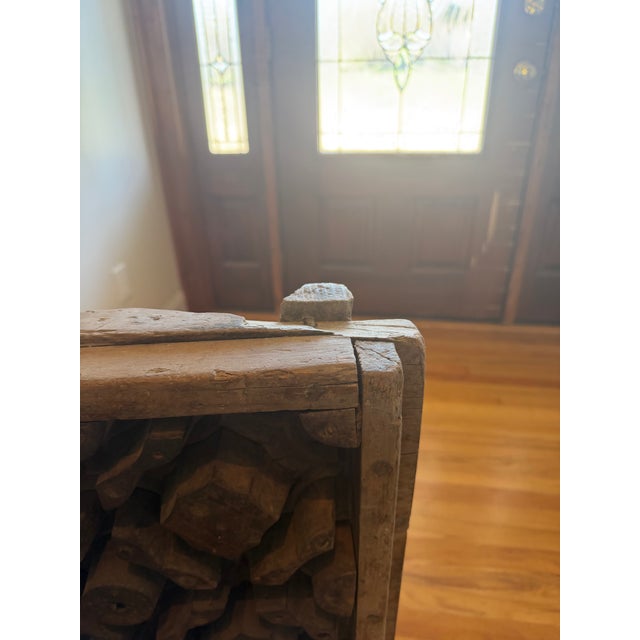 Early 20th Century Stunning Antique Indian Carved Wood Panel Mold — 39x29" With Metal Stand For Sale - Image 5 of 6