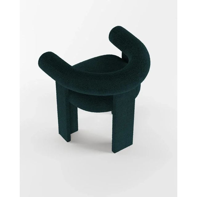 Collector Modern Cassette Chair Fully Upholstered in Bouclé Night Blue Fabric by Alter Ego For Sale - Image 4 of 5