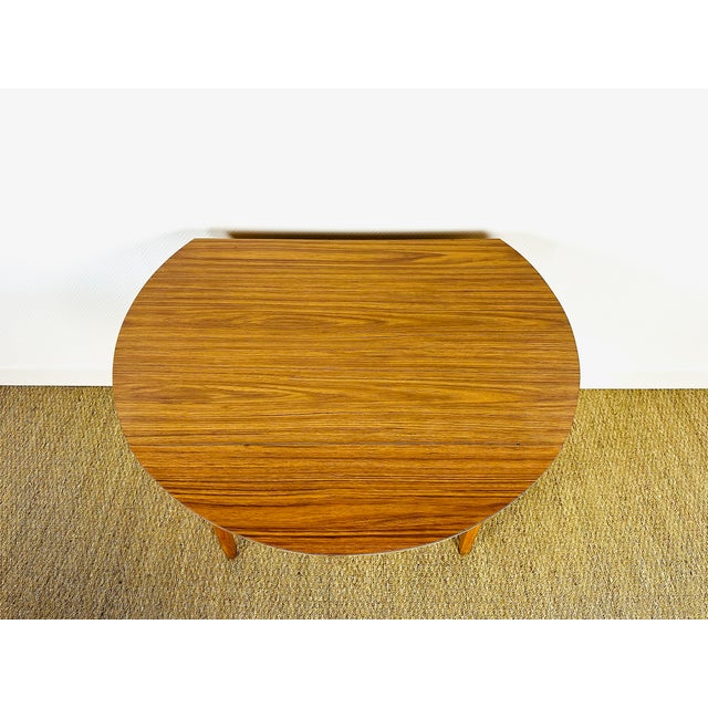 Vintage Round Dining Table with Drop Leaves, 1970s For Sale - Image 13 of 14