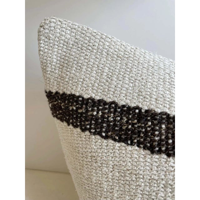 Late 20th Century Vintage Turkish Rug Lumbar Pillow With Down Insert For Sale - Image 5 of 8