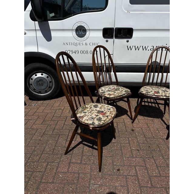 Vintage Oak Dining Chairs from Ercol, Set of 4 For Sale - Image 4 of 11