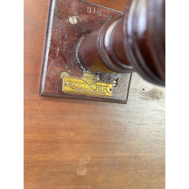 Mid 20th Century Kittinger Mahogany Pedestal Lamp Table (A 218) – Brass Lion Paw Feet For Sale - Image 12 of 13