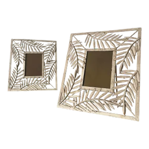 Pair of Vintage Metal Hollywood Regency Leaf Picture Frames