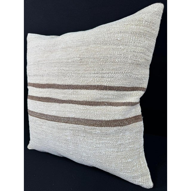 Turkish Hemp Pillow Cushion Natural Beige Brown Pillow Cushion Cover 24"x24" #30351 Enhance your home decor with our Kilim...